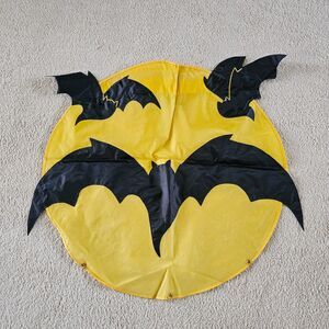 Vtg Halloween Bats Full Moon Nylon Garden Flag House Banner 30" Round